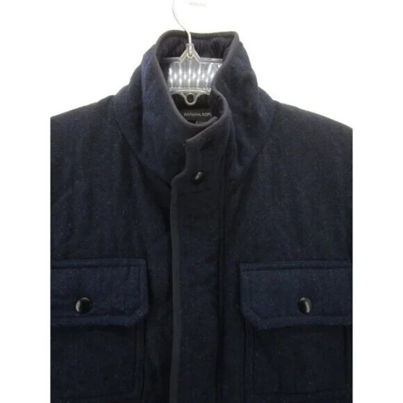 Banana Republic Jacket Medium Wool Sweater Quilted Coat Shacket - Picture 3 of 10